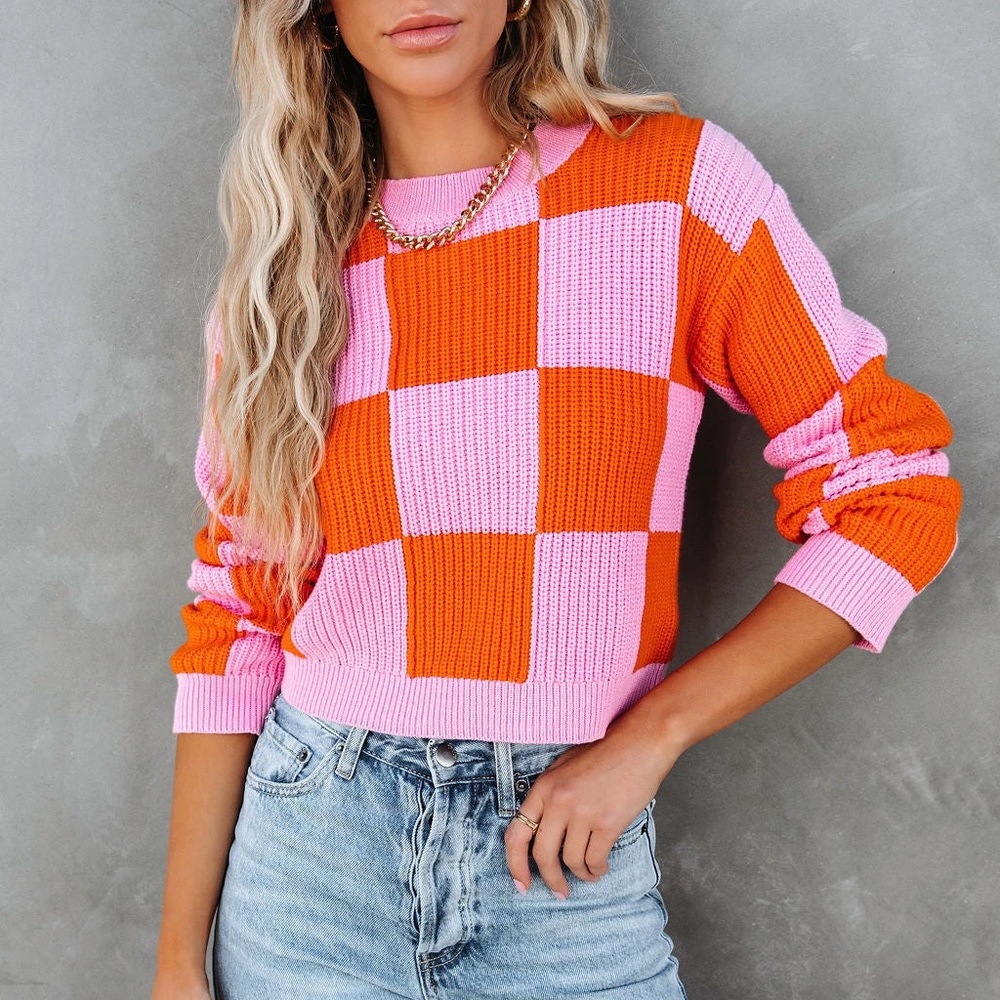 Checkered sweater